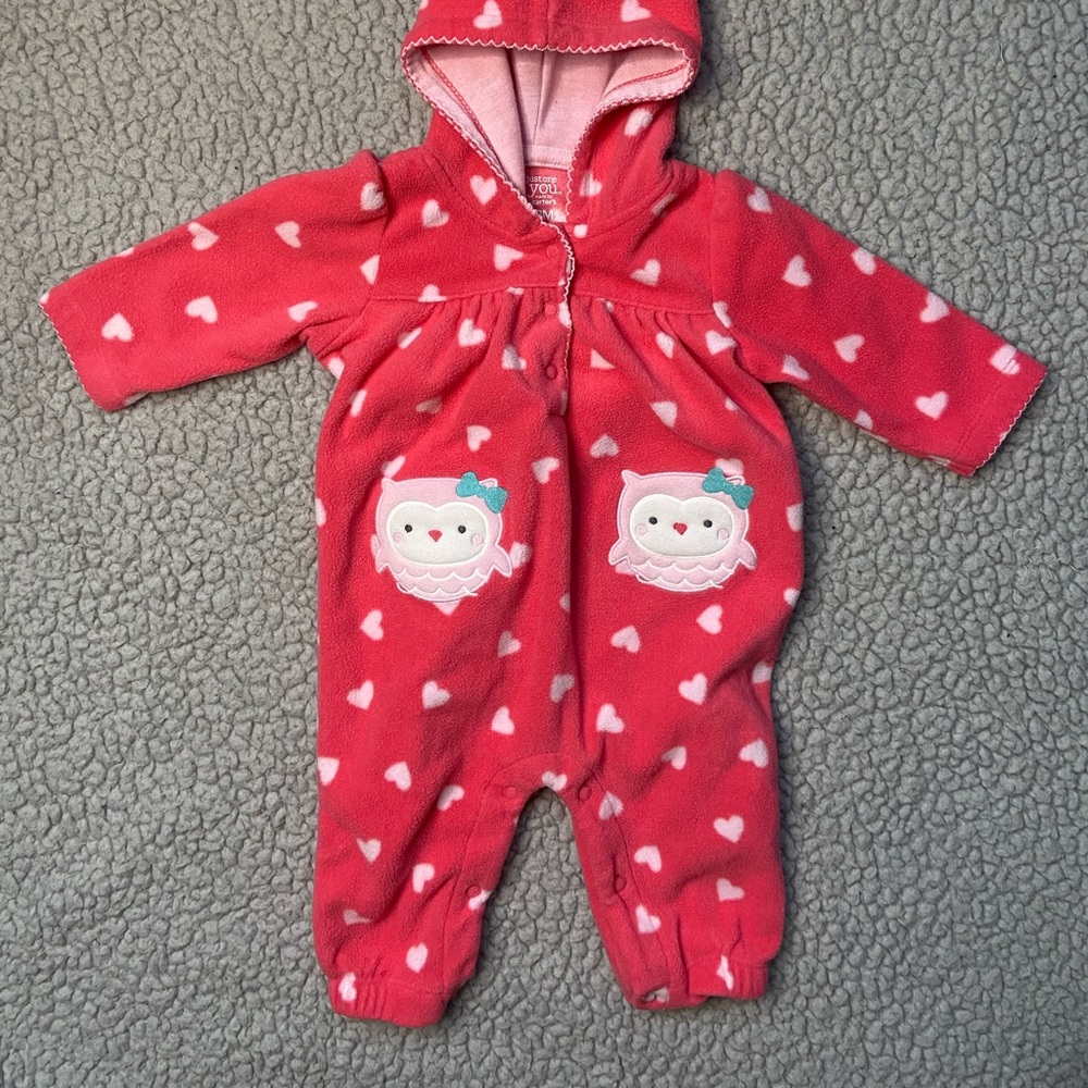 3 month baby girl fleece outfit
